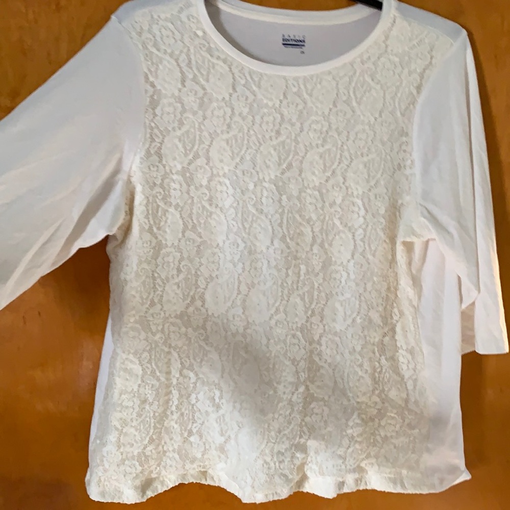 Lace Front Cream Top